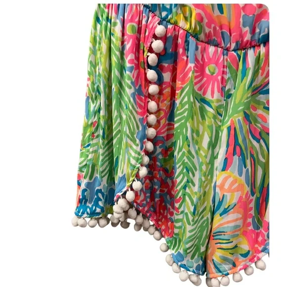 Lilly Pulitzer Daisy Romper Seaspray Lovers Coral Multi Strapless Size XS - Picture 7 of 11